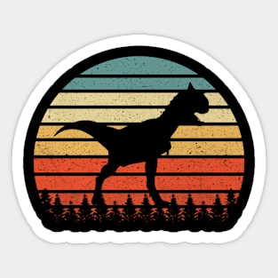 Vintage Cartnosaurus Dinosaurus Sunset Retro Sticker